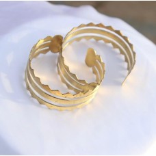 Brass liner embossed cuff bangle.